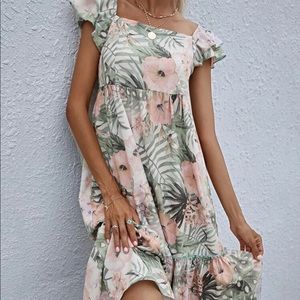 SHEIN NWOT Floral Print Smock Dress - Size S